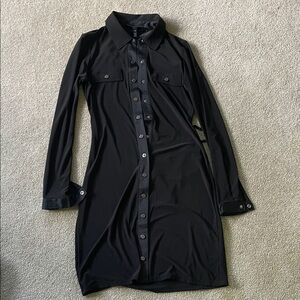 White House Black Market Black Long Sleeve Dress